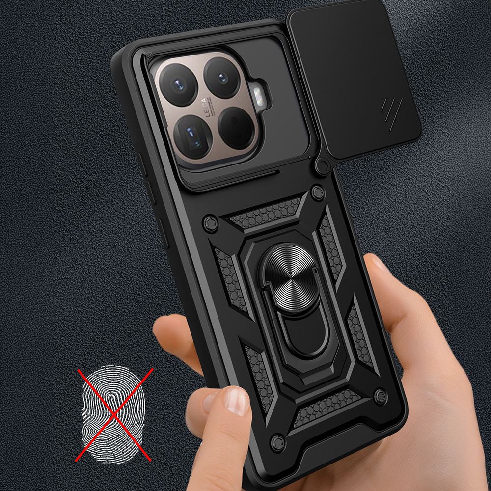 Xiaomi 15 UyumluT Pro Kılıf Magnetik Standlı Kamera Korumalı Zore Sürgülü Vega Kapak - 4