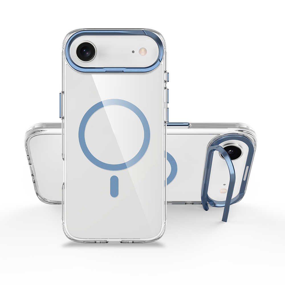 Apple iPhone 17 Uyumlu Air Uyumlu Kılıf M-safe Şarj Özellikli Airbagli Kamera Standlı Zore Azor Kapak - 3