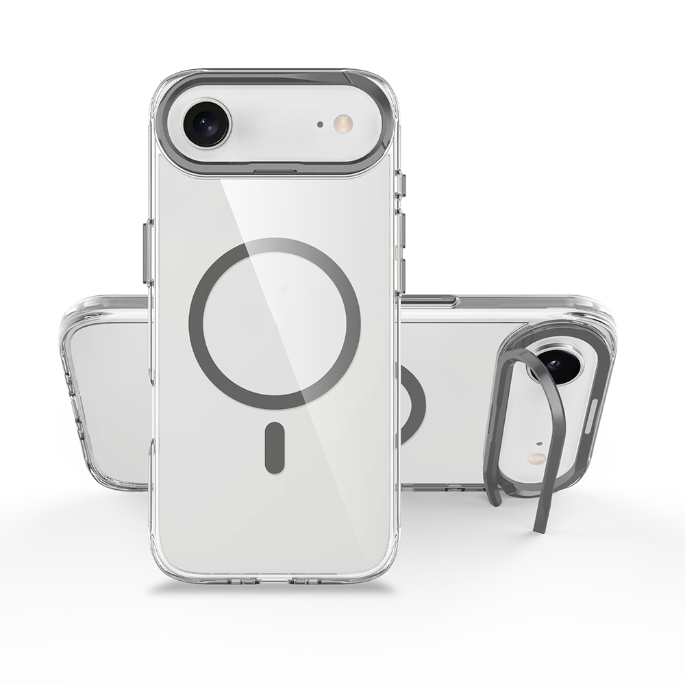 Apple iPhone 17 Uyumlu Air Uyumlu Kılıf M-safe Şarj Özellikli Airbagli Kamera Standlı Zore Azor Kapak - 6