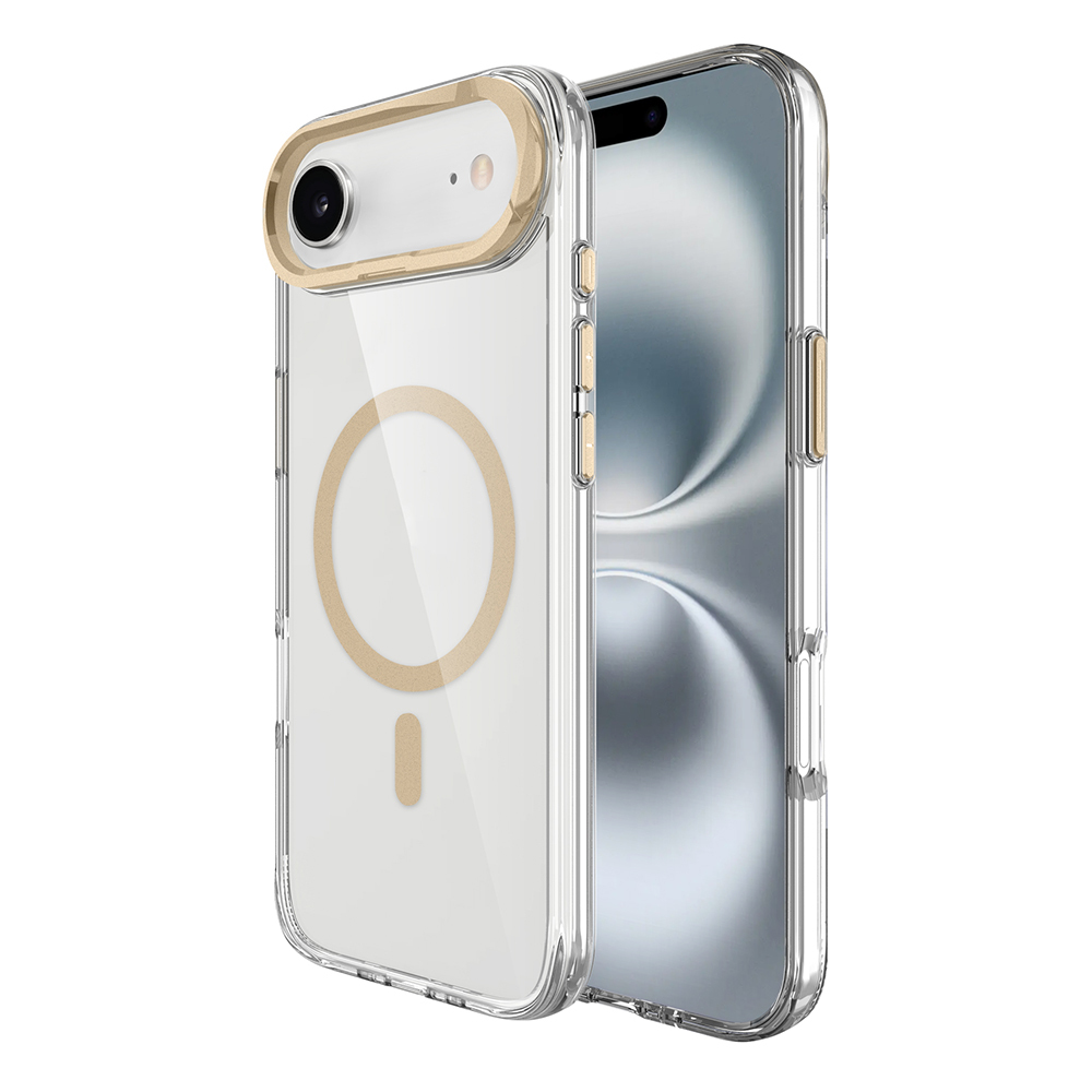 Apple iPhone 17 Uyumlu Air Uyumlu Kılıf M-safe Şarj Özellikli Airbagli Kamera Standlı Zore Azor Kapak - 14
