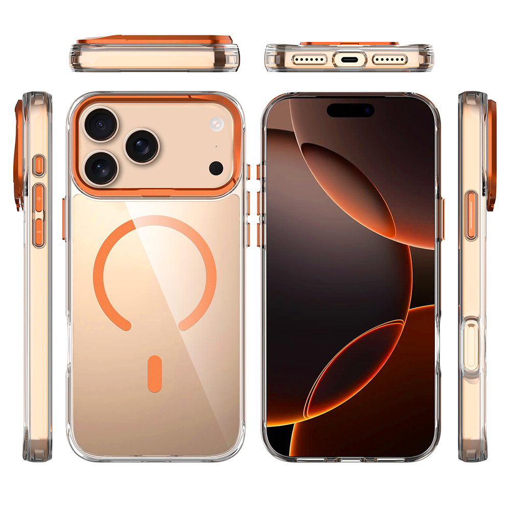 Apple iPhone 17 Uyumlu Pro Uyumlu Kılıf M-safe Şarj Özellikli Airbagli Kamera Standlı Zore Azor Kapak - 1