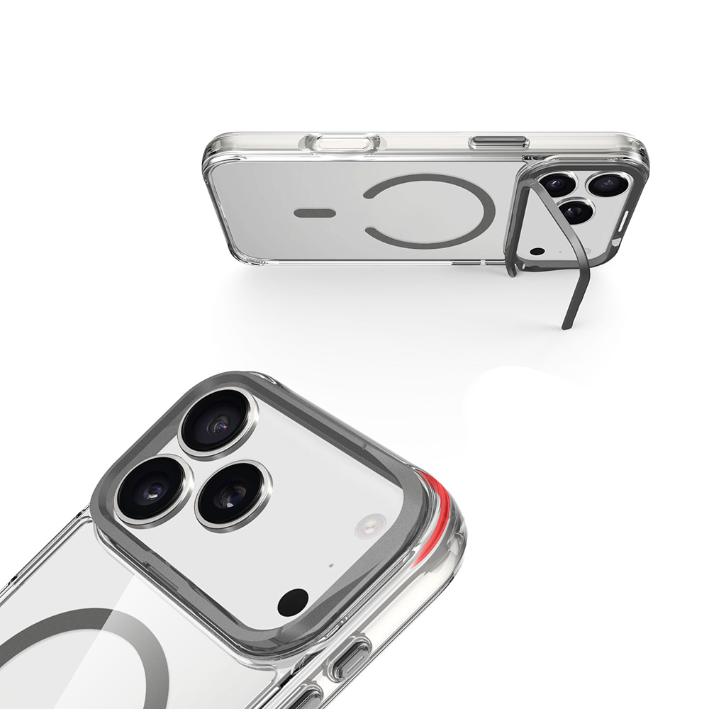 Apple iPhone 17 Uyumlu Pro Uyumlu Kılıf M-safe Şarj Özellikli Airbagli Kamera Standlı Zore Azor Kapak - 8