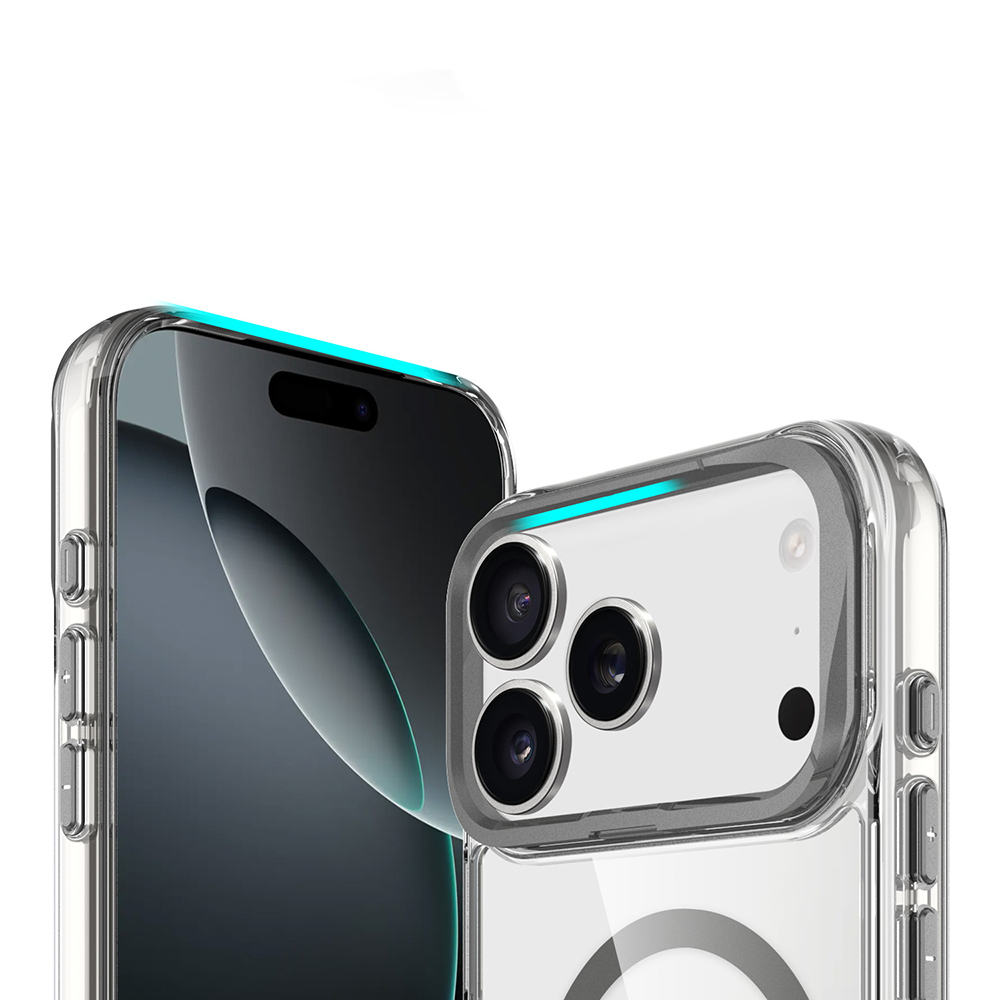Apple iPhone 17 Uyumlu Pro Uyumlu Kılıf M-safe Şarj Özellikli Airbagli Kamera Standlı Zore Azor Kapak - 9