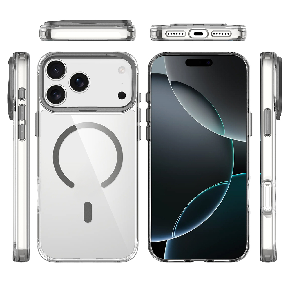 Apple iPhone 17 Uyumlu Pro Uyumlu Max Uyumlu Kılıf M-safe Şarj Özellikli Airbagli Kamera Standlı Zore Azor Kapak - 4