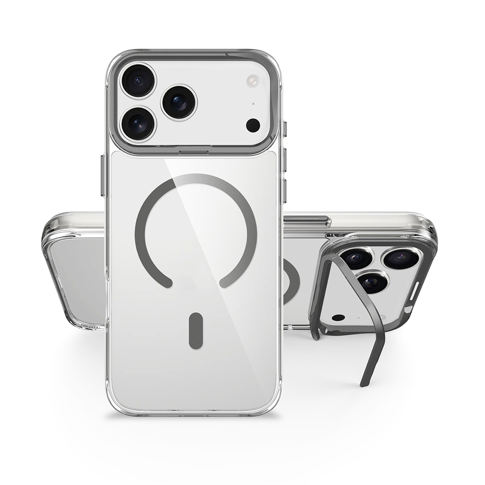 Apple iPhone 17 Uyumlu Pro Uyumlu Max Uyumlu Kılıf M-safe Şarj Özellikli Airbagli Kamera Standlı Zore Azor Kapak - 6