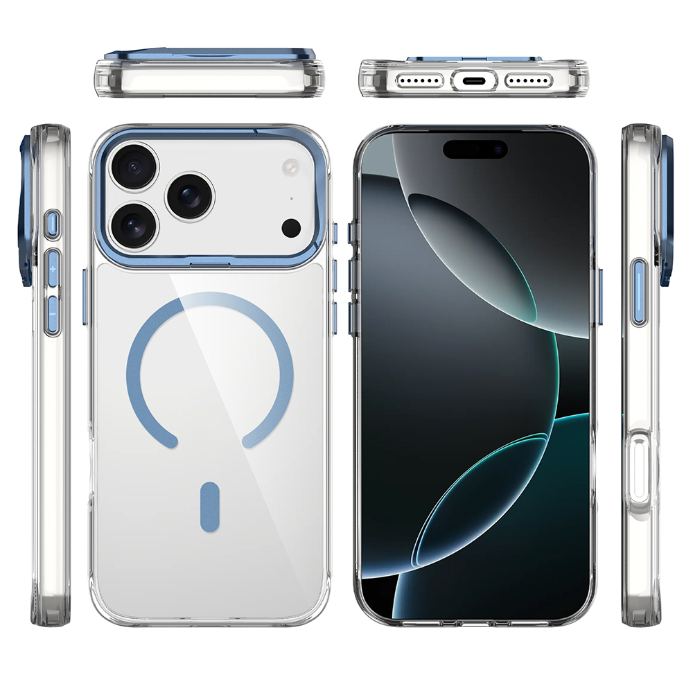 Apple iPhone 17 Uyumlu Pro Uyumlu Max Uyumlu Kılıf M-safe Şarj Özellikli Airbagli Kamera Standlı Zore Azor Kapak - 10