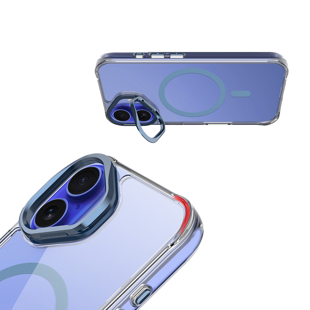 Apple iPhone 17 Uyumlu Kılıf M-safe Şarj Özellikli Airbagli Kamera Standlı Zore Azor Kapak - 5