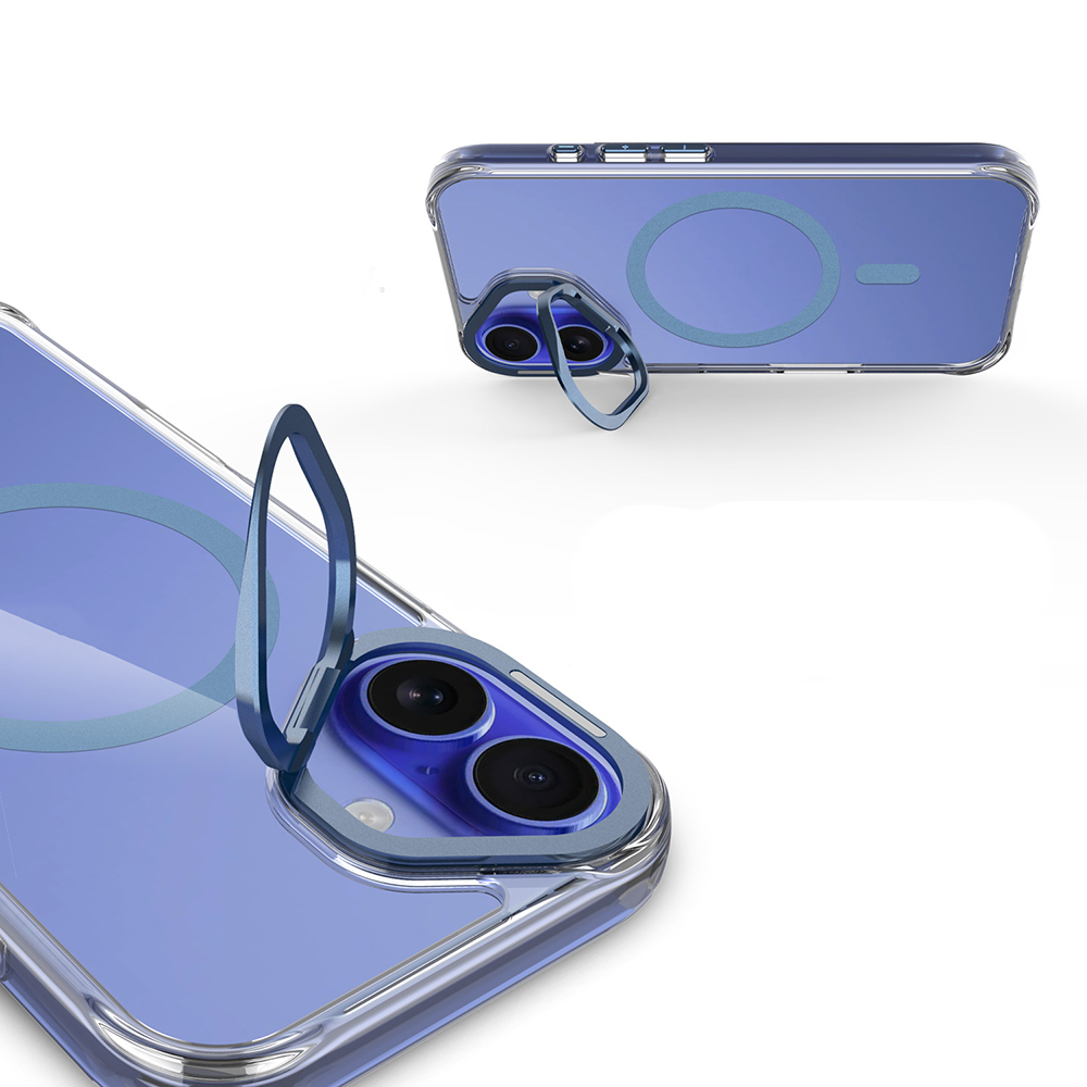 Apple iPhone 17 Uyumlu Kılıf M-safe Şarj Özellikli Airbagli Kamera Standlı Zore Azor Kapak - 6