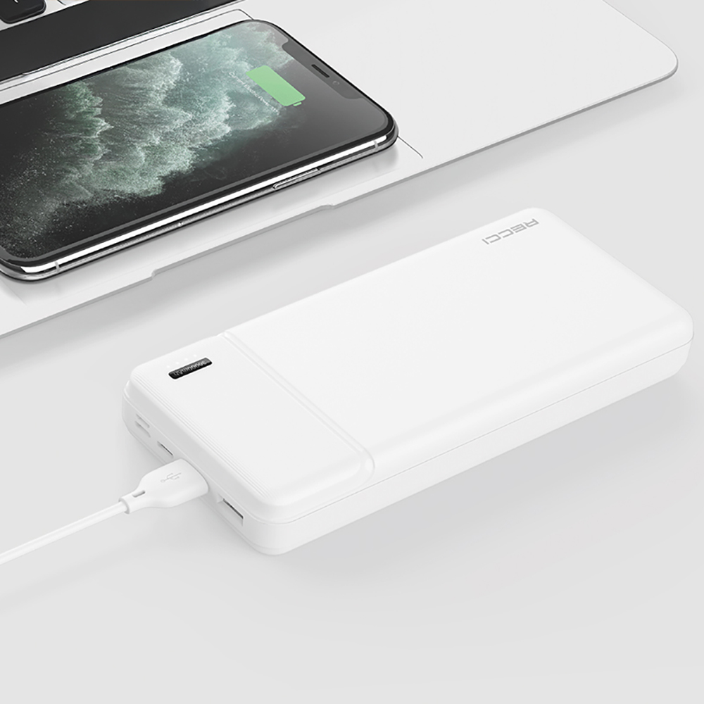 Recci RPB-N16C Ultra İnce Hızlı Şarj Özellikli Led Işık Göstergeli Powerbank 10000mAh - 5