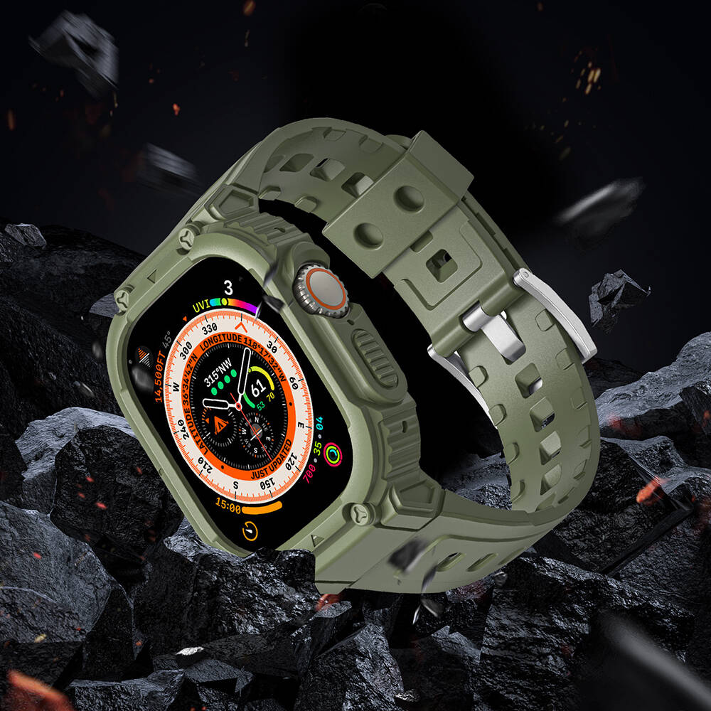 Apple Watch Ultra 49mm Uyumlu Wiwu Wi-WB014 Armor Serisi 2in1 Sert PC Kasa Koruyuculu Silikon Kordon - 12