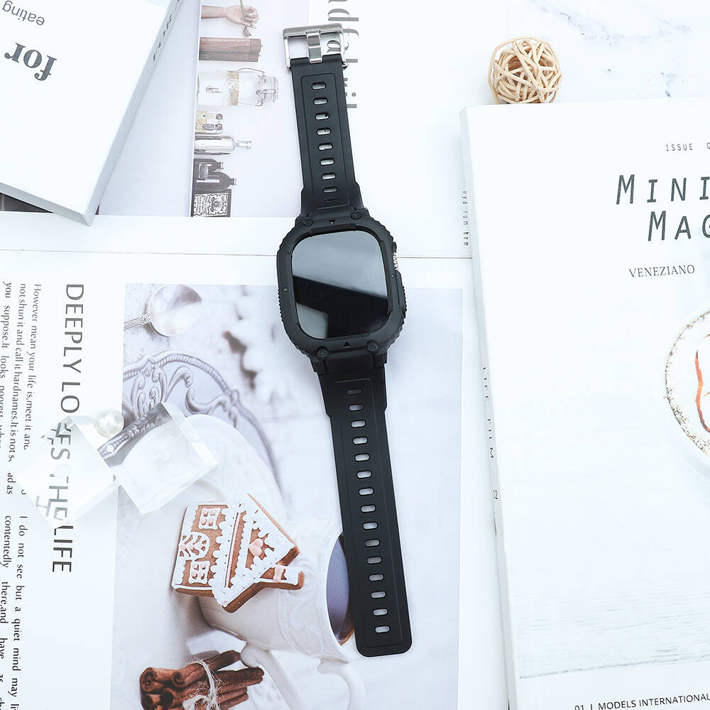 Apple Watch Ultra 49mm Uyumlu Wiwu Wi-WB014 Armor Serisi 2in1 Sert PC Kasa Koruyuculu Silikon Kordon - 17
