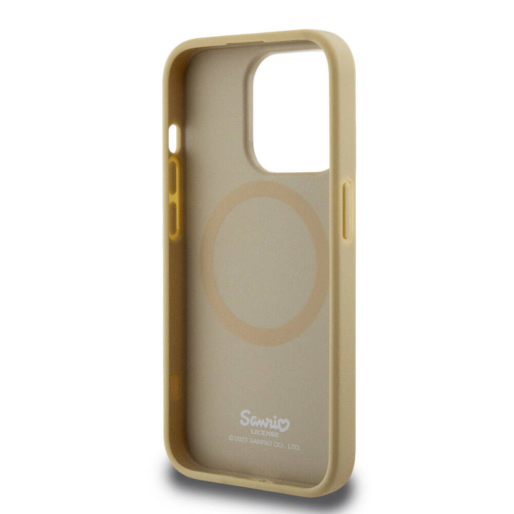 Apple iPhone 15 Uyumlu Pro Uyumlu Kılıf Hello Kitty Orjinal Lisanslı M-safe Şarj Özellikli Kitty Head Deri Kapak - 5
