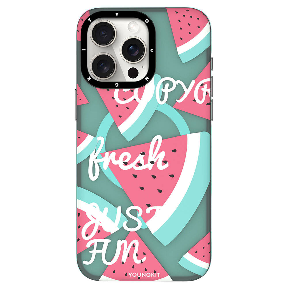 Apple iPhone 14 Pro Max Uyumlu Kılıf Magsafe Şarj Özellikli Yaz Meyvesi Desenli Youngkit Fruity Flavour Serisi Kapak - 3
