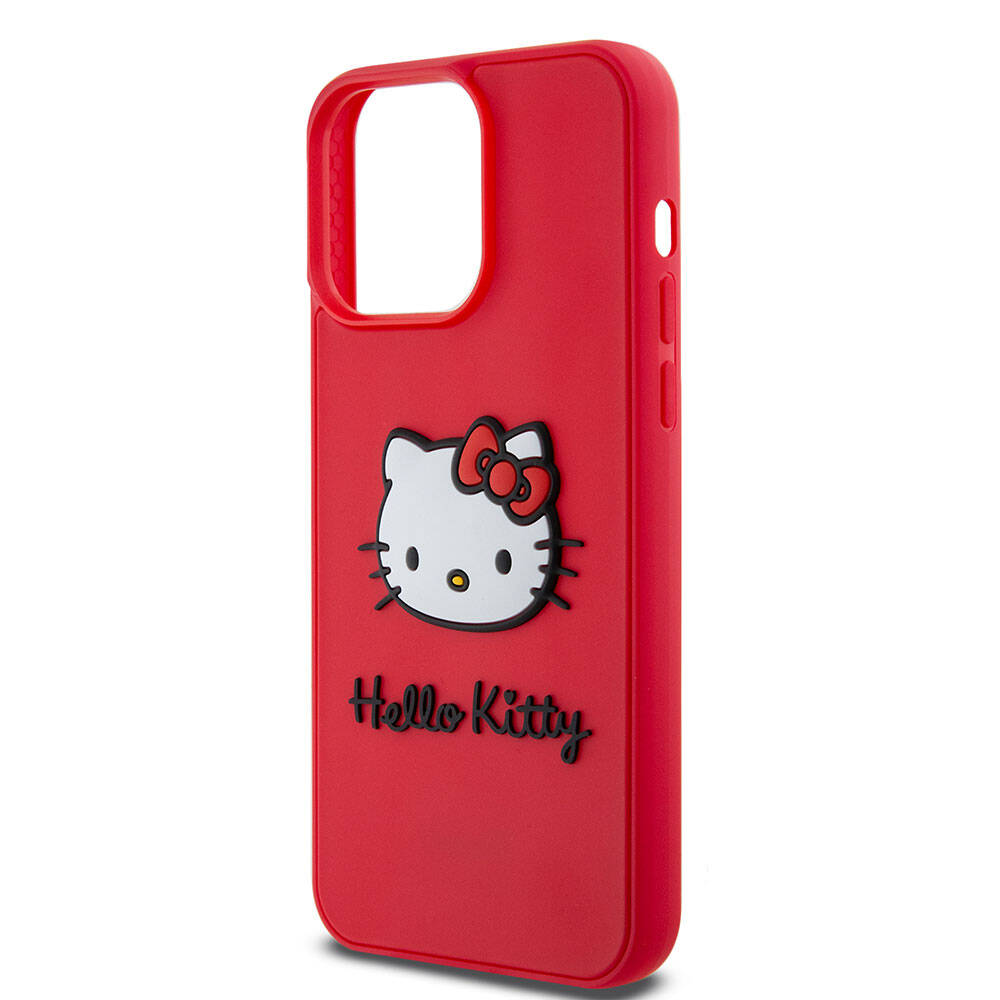 Apple iPhone 15 Uyumlu Pro Uyumlu Kılıf Hello Kitty Orjinal Lisanslı Yazı ve İkonik Logolu 3D Rubber Kitty Head Kapak - 5