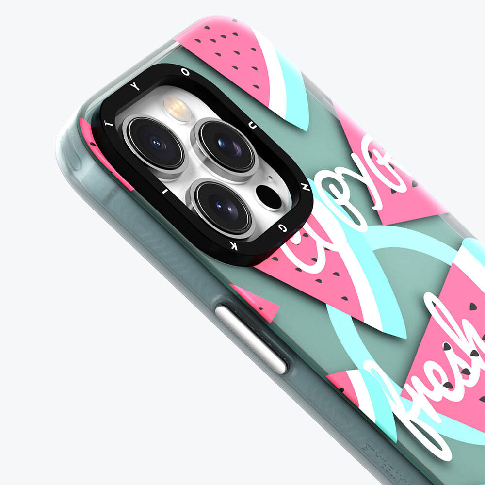 Apple iPhone 14 Pro Max Uyumlu Kılıf Magsafe Şarj Özellikli Yaz Meyvesi Desenli Youngkit Fruity Flavour Serisi Kapak - 6