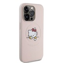 Apple iPhone 15 Uyumlu Pro Uyumlu Kılıf Hello Kitty Orjinal Lisanslı M-safe Şarj Özellikli Baskı Logolu Uyuyan Kitty Deri Kapak - 3