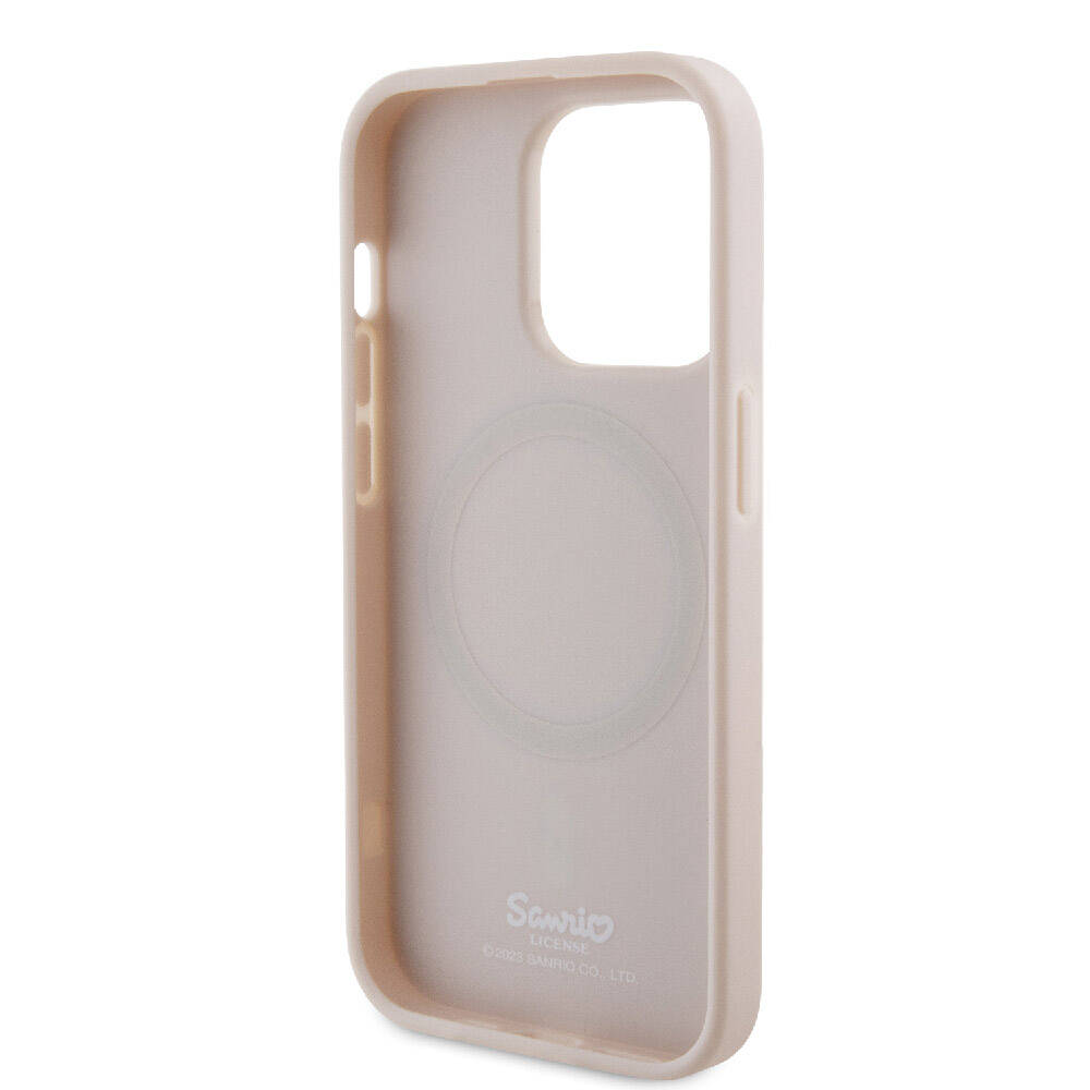 Apple iPhone 15 Uyumlu Pro Uyumlu Kılıf Hello Kitty Orjinal Lisanslı M-safe Şarj Özellikli Baskı Logolu Uyuyan Kitty Deri Kapak - 6