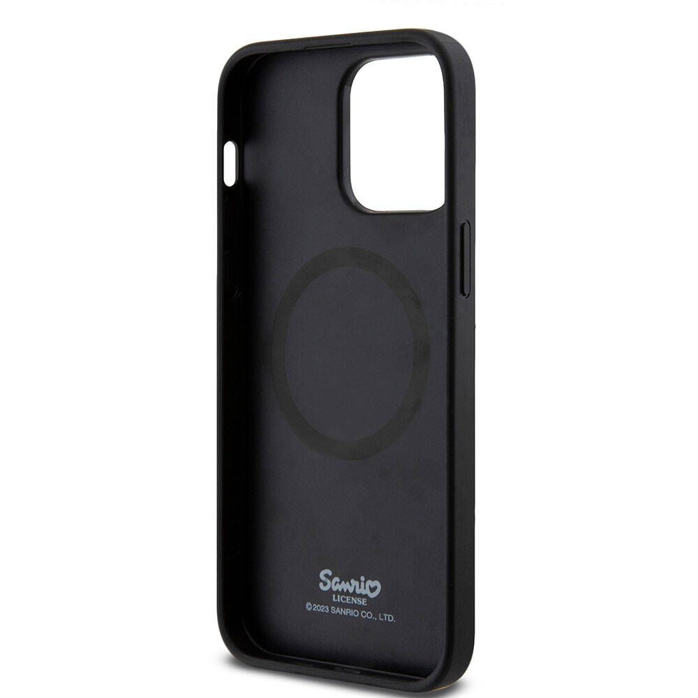 Apple iPhone 15 Uyumlu Pro Uyumlu Max Uyumlu Kılıf Hello Kitty Orjinal Lisanslı M-safe Şarj Özellikli Kitty Head Deri Kapak - 5