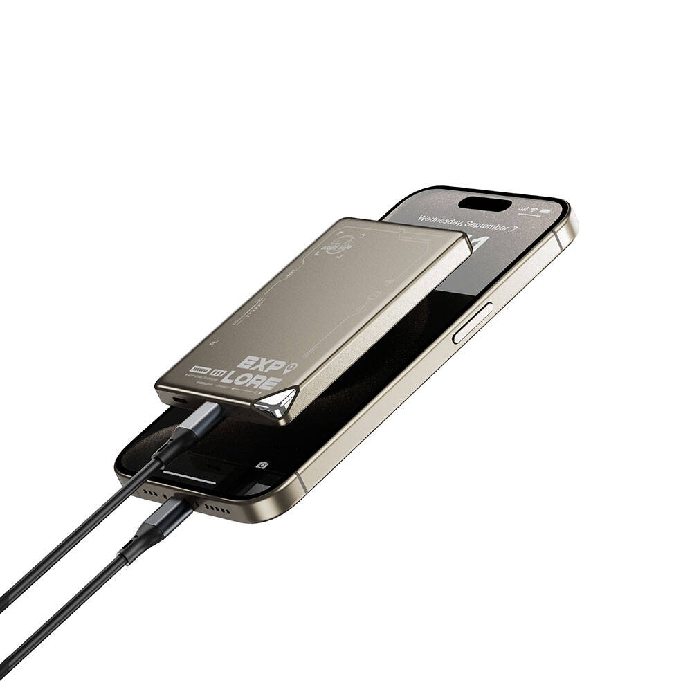 Wiwu Wi-P019 Ultra-Thin Explore Serisi Led Göstergeli Wireless Magsafe Powerbank 15W 5000mAh - 2