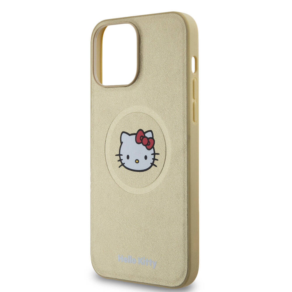 Apple iPhone 15 Uyumlu Pro Uyumlu Max Uyumlu Kılıf Hello Kitty Orjinal Lisanslı M-safe Şarj Özellikli Kitty Head Deri Kapak - 11