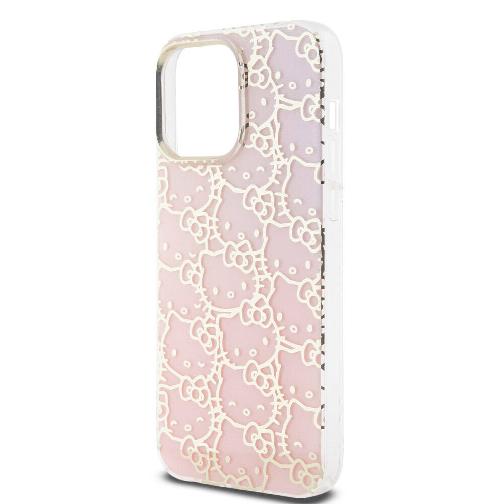 Apple iPhone 15 Uyumlu Pro Uyumlu Max Uyumlu Kılıf Hello Kitty Orjinal Lisanslı Renk Geçişli Elektroplating Kaplama Kitty Head Desenli Kapak - 12