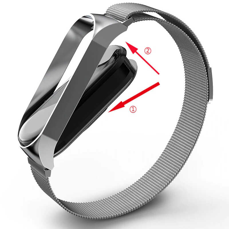 Xiaomi Mi Band 7 Uyumlu Zore KRD-01 Metal Kordon - 5
