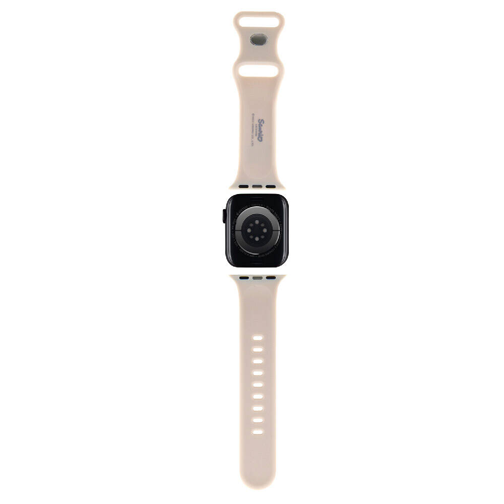 Apple Watch 38mm Uyumlu Hello Kitty Orjinal Lisanslı Yazı Logolu Fiyonk & Kitty Head Silikon Kordon - 1