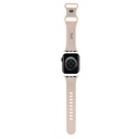 Apple Watch 38mm Uyumlu Hello Kitty Orjinal Lisanslı Yazı Logolu Fiyonk & Kitty Head Silikon Kordon - 1