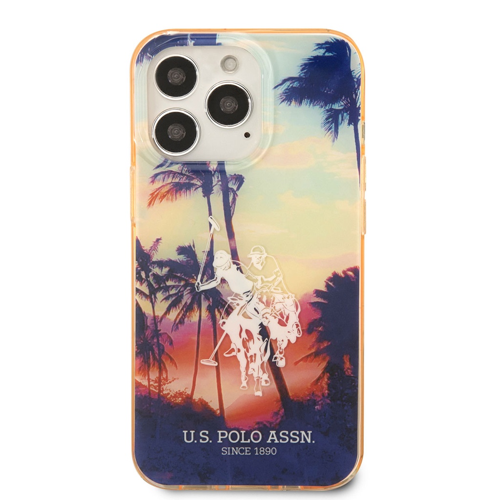 Apple iPhone 14 Uyumlu Pro Uyumlu Kılıf U.S. POLO ASSN. Renkli Ağaç Baskılı Dizayn Kapak - 6