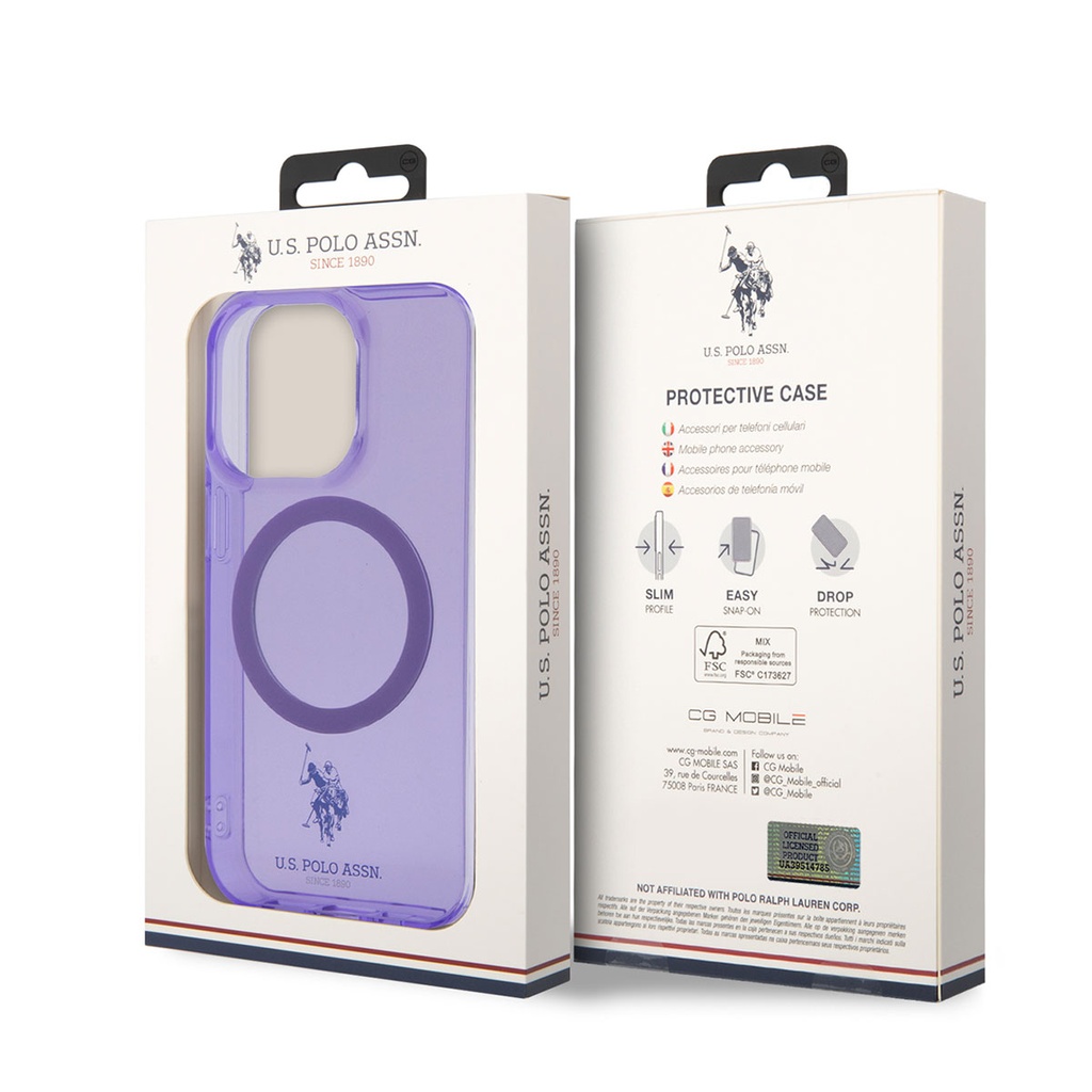 Apple iPhone 14 Uyumlu Pro Uyumlu Max Uyumlu Kılıf U.S. POLO ASSN. M-safe Şarj Özellikli Transparan Tasarım Kapak - 6