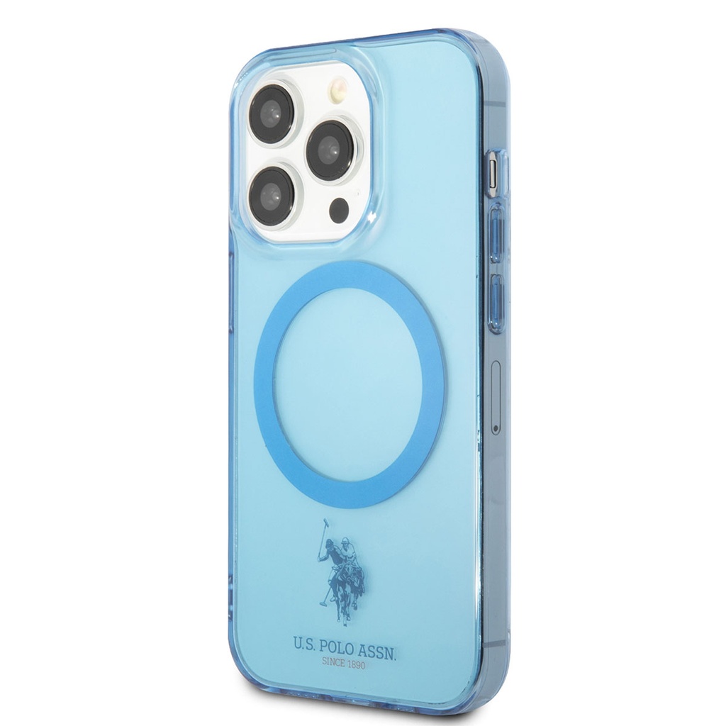 Apple iPhone 14 Uyumlu Pro Uyumlu Kılıf U.S. POLO ASSN. M-safe Şarj Özellikli Transparan Tasarım Kapak - 1