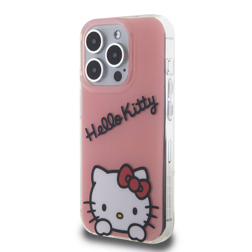 Apple iPhone 15 Uyumlu Pro Uyumlu Kılıf Hello Kitty Orjinal Lisanslı Askılı Yazı ve İkonik Logolu Daydreaming Kapak - 2