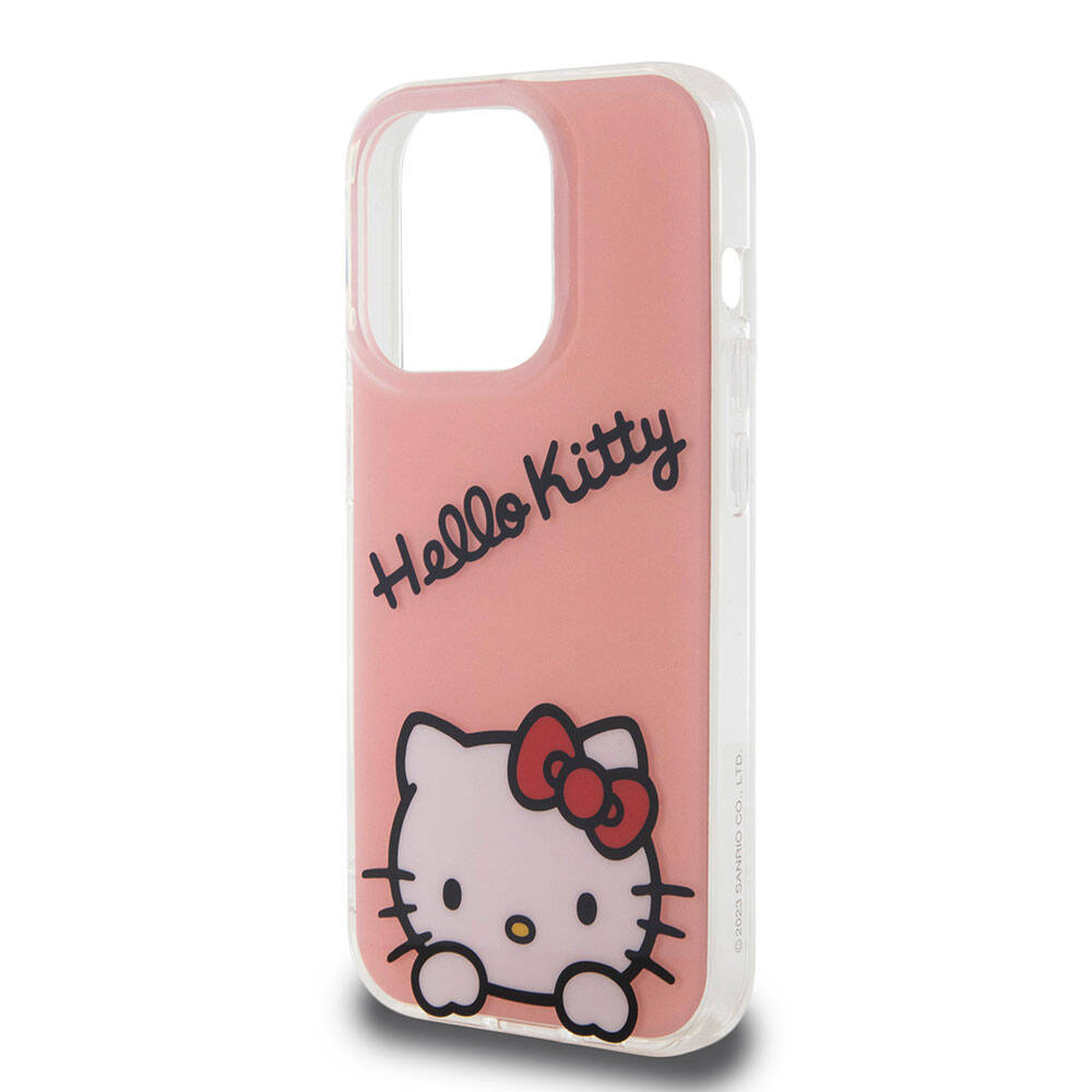 Apple iPhone 15 Uyumlu Pro Uyumlu Kılıf Hello Kitty Orjinal Lisanslı Askılı Yazı ve İkonik Logolu Daydreaming Kapak - 6