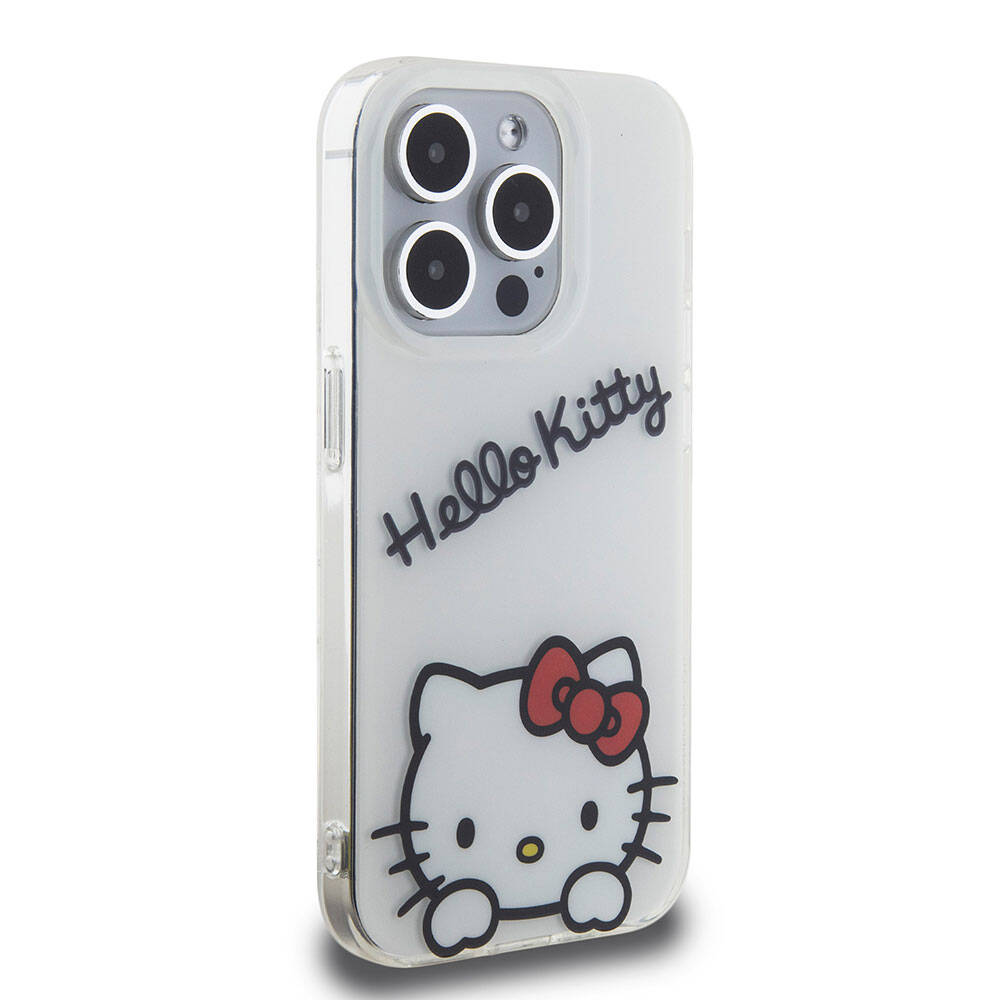 Apple iPhone 15 Uyumlu Pro Uyumlu Kılıf Hello Kitty Orjinal Lisanslı Askılı Yazı ve İkonik Logolu Daydreaming Kapak - 11