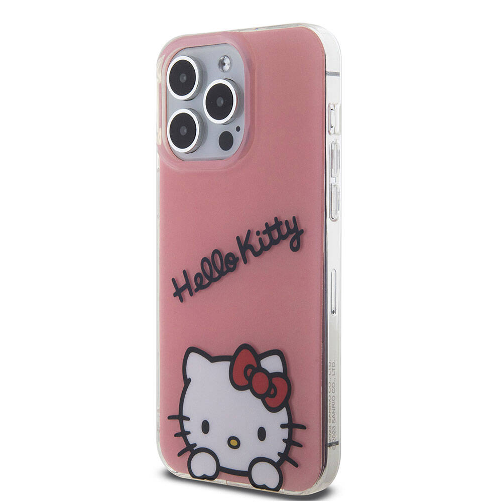 Apple iPhone 15 Uyumlu Pro Uyumlu Max Uyumlu Kılıf Hello Kitty Orjinal Lisanslı Askılı Yazı ve İkonik Logolu Daydreaming Kapak - 1