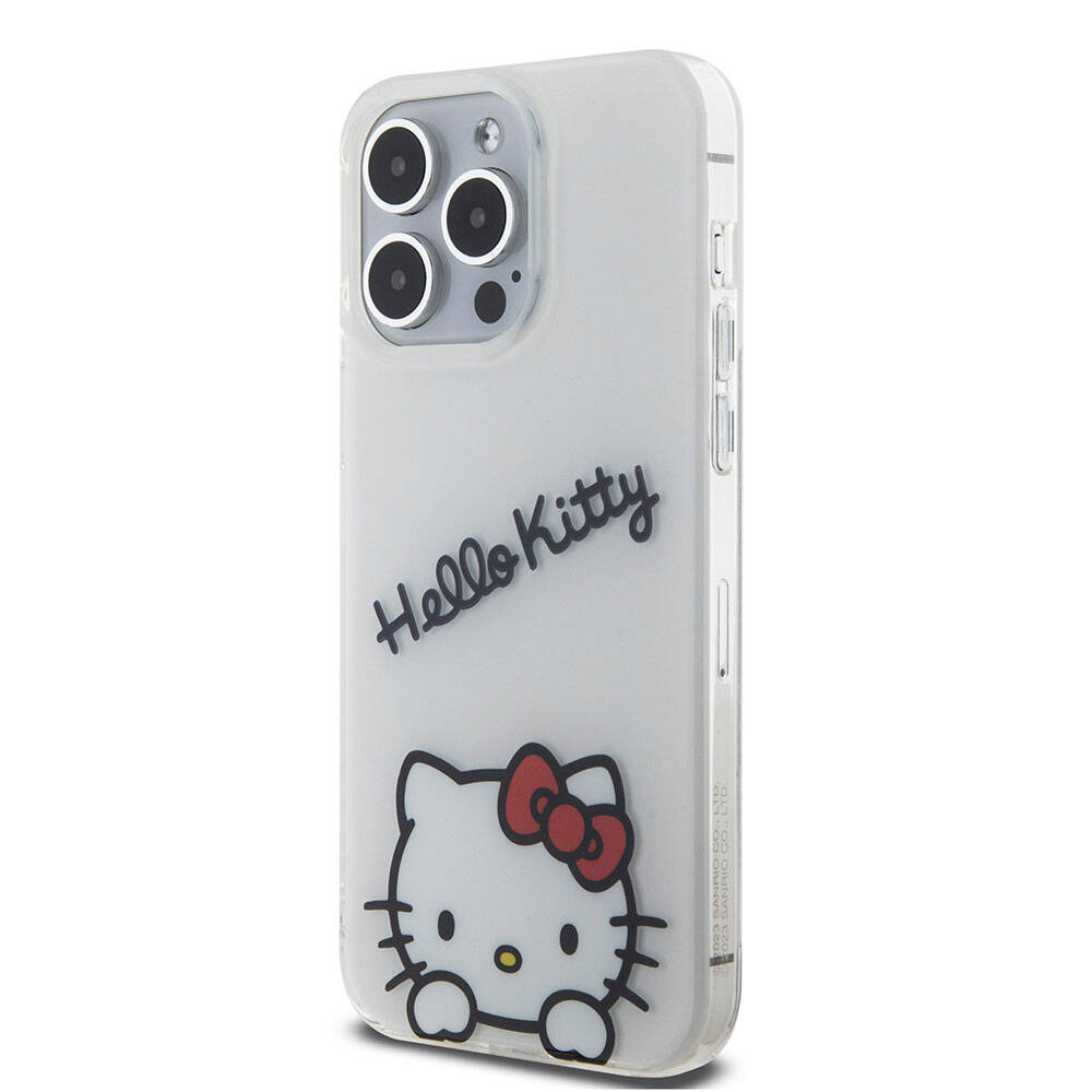 Apple iPhone 15 Uyumlu Pro Uyumlu Max Uyumlu Kılıf Hello Kitty Orjinal Lisanslı Askılı Yazı ve İkonik Logolu Daydreaming Kapak - 9
