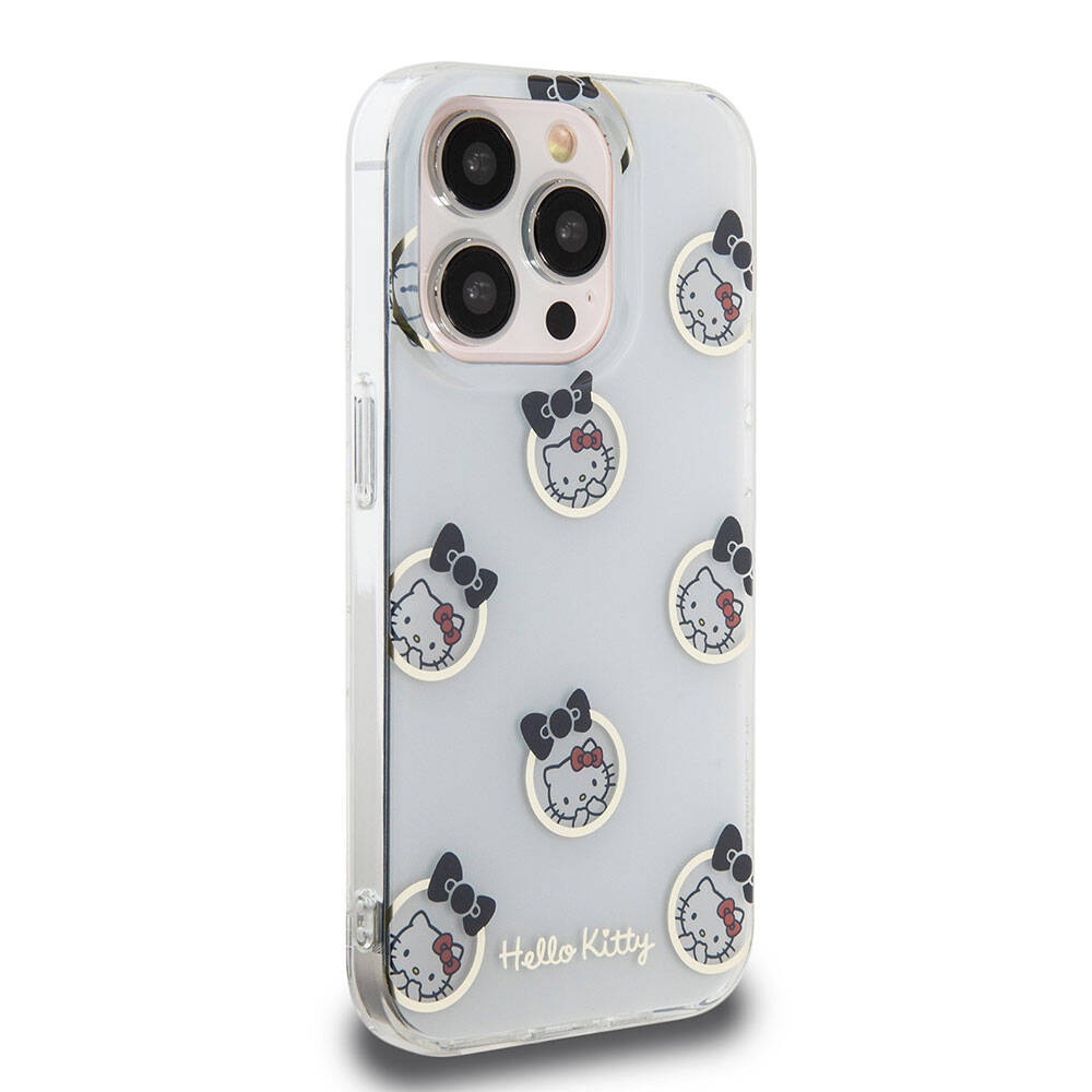 Apple iPhone 15 Uyumlu Pro Uyumlu Kılıf Hello Kitty Orjinal Lisanslı Elektroplating Kaplama Kabarcık Baskılı Kapak - 3