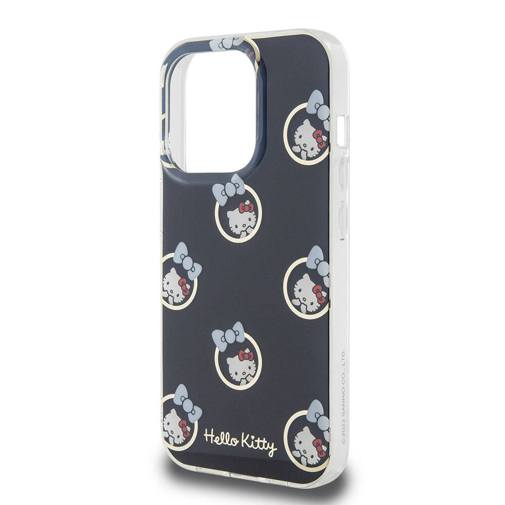 Apple iPhone 15 Uyumlu Pro Uyumlu Kılıf Hello Kitty Orjinal Lisanslı Elektroplating Kaplama Kabarcık Baskılı Kapak - 12