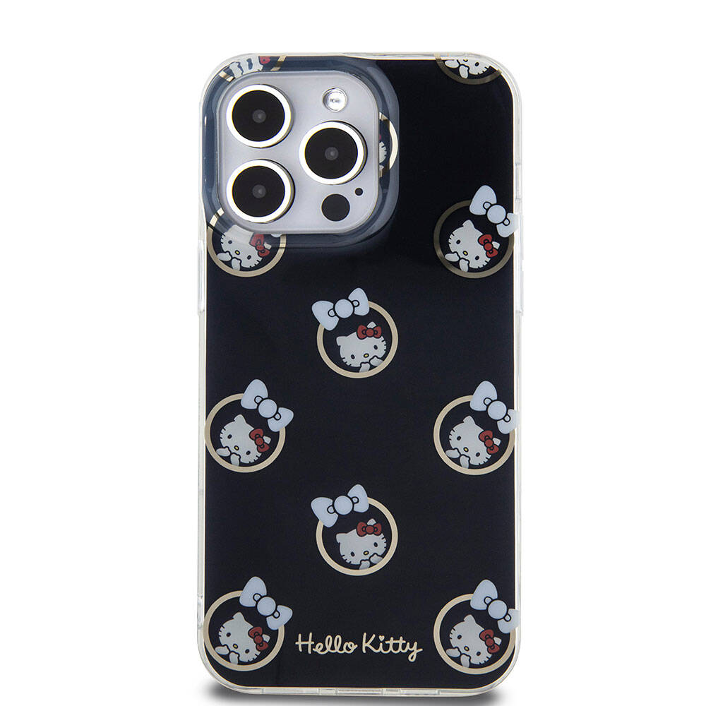 Apple iPhone 15 Uyumlu Pro Uyumlu Max Uyumlu Kılıf Hello Kitty Orjinal Lisanslı Elektroplating Kaplama Kabarcık Baskılı Kapak - 2