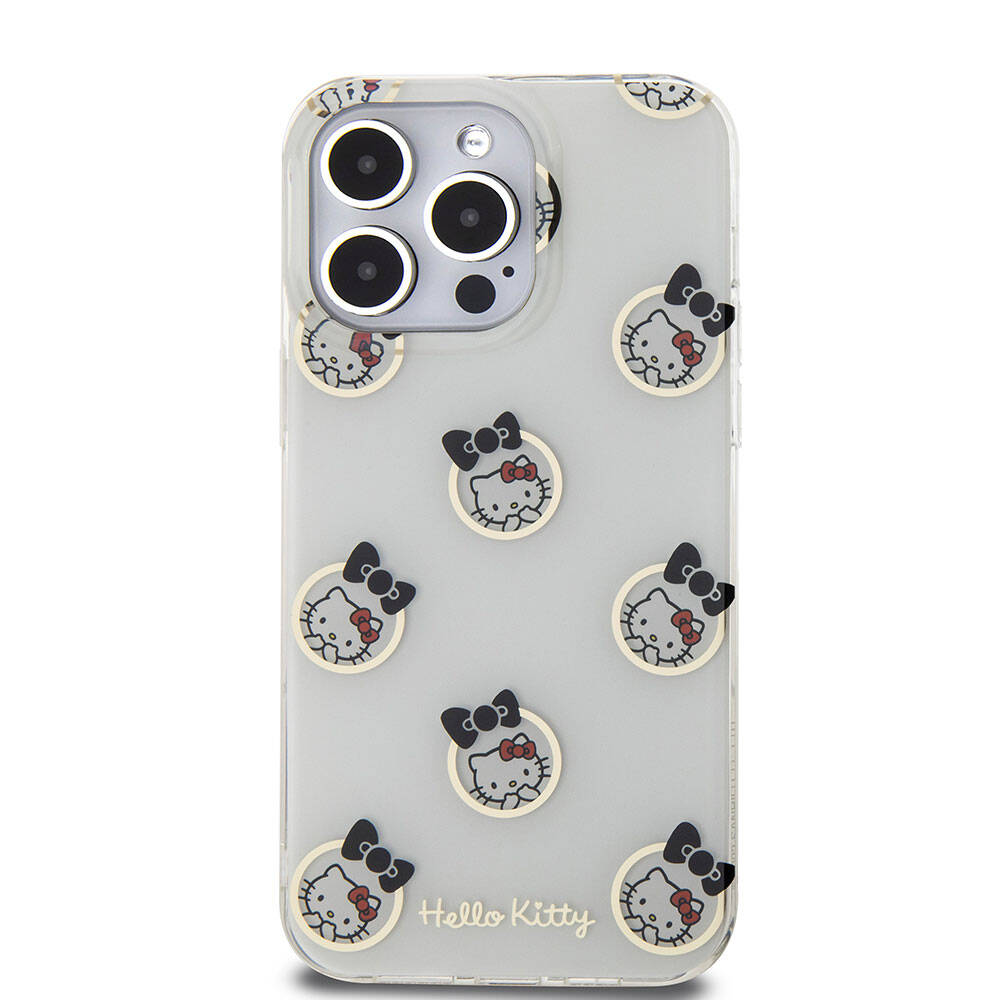 Apple iPhone 15 Uyumlu Pro Uyumlu Max Uyumlu Kılıf Hello Kitty Orjinal Lisanslı Elektroplating Kaplama Kabarcık Baskılı Kapak - 9