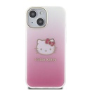 Apple iPhone 15 Uyumlu Kılıf Hello Kitty Orjinal Lisanslı Yazı ve İkonik Logolu Elektroplating Kaplama Gradyan Kapak - 2