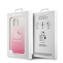 Apple iPhone 15 Uyumlu Kılıf Hello Kitty Orjinal Lisanslı Yazı ve İkonik Logolu Elektroplating Kaplama Gradyan Kapak - 7