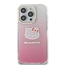Apple iPhone 15 Uyumlu Pro Uyumlu Kılıf Hello Kitty Orjinal Lisanslı Yazı ve İkonik Logolu Elektroplating Kaplama Gradyan Kapak - 2