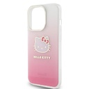 Apple iPhone 15 Uyumlu Pro Uyumlu Kılıf Hello Kitty Orjinal Lisanslı Yazı ve İkonik Logolu Elektroplating Kaplama Gradyan Kapak - 5