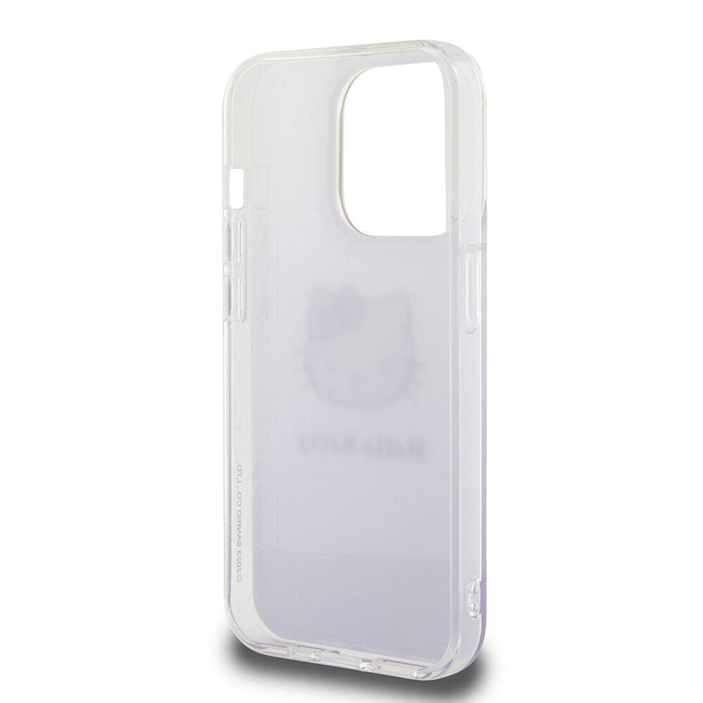 Apple iPhone 15 Uyumlu Pro Uyumlu Kılıf Hello Kitty Orjinal Lisanslı Yazı ve İkonik Logolu Elektroplating Kaplama Gradyan Kapak - 13