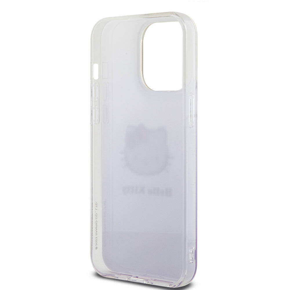 Apple iPhone 15 Uyumlu Pro Uyumlu Max Uyumlu Kılıf Hello Kitty Orjinal Lisanslı Yazı ve İkonik Logolu Elektroplating Kaplama Gradyan Kapak - 6