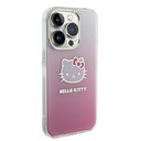 Apple iPhone 15 Uyumlu Pro Uyumlu Max Uyumlu Kılıf Hello Kitty Orjinal Lisanslı Yazı ve İkonik Logolu Elektroplating Kaplama Gradyan Kapak - 10