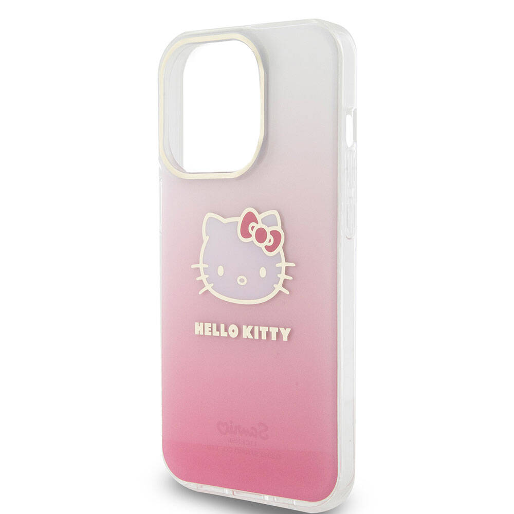 Apple iPhone 15 Uyumlu Pro Uyumlu Max Uyumlu Kılıf Hello Kitty Orjinal Lisanslı Yazı ve İkonik Logolu Elektroplating Kaplama Gradyan Kapak - 12