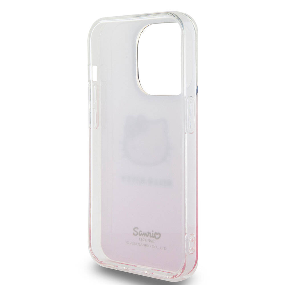 Apple iPhone 15 Uyumlu Pro Uyumlu Max Uyumlu Kılıf Hello Kitty Orjinal Lisanslı Yazı ve İkonik Logolu Elektroplating Kaplama Gradyan Kapak - 13