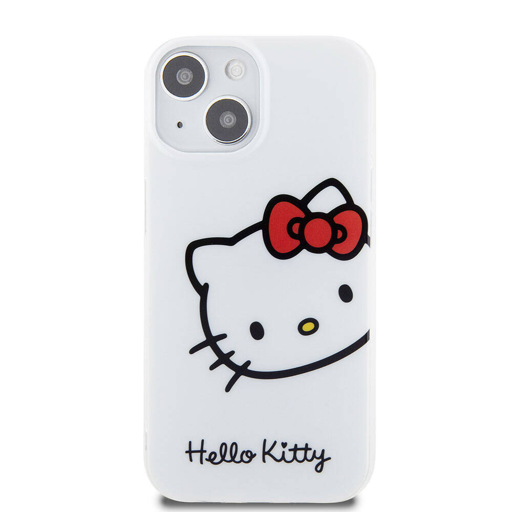 Apple iPhone 15 Uyumlu Kılıf Hello Kitty Orjinal Lisanslı Yazı ve İkonik Logolu Kitty Head Kapak - 2